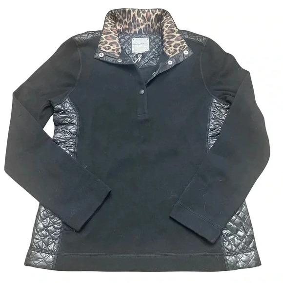 NWT Ladies Tommy Bahama Hybrid Aruba half snap black pullover. Size small. - Picture 1 of 9